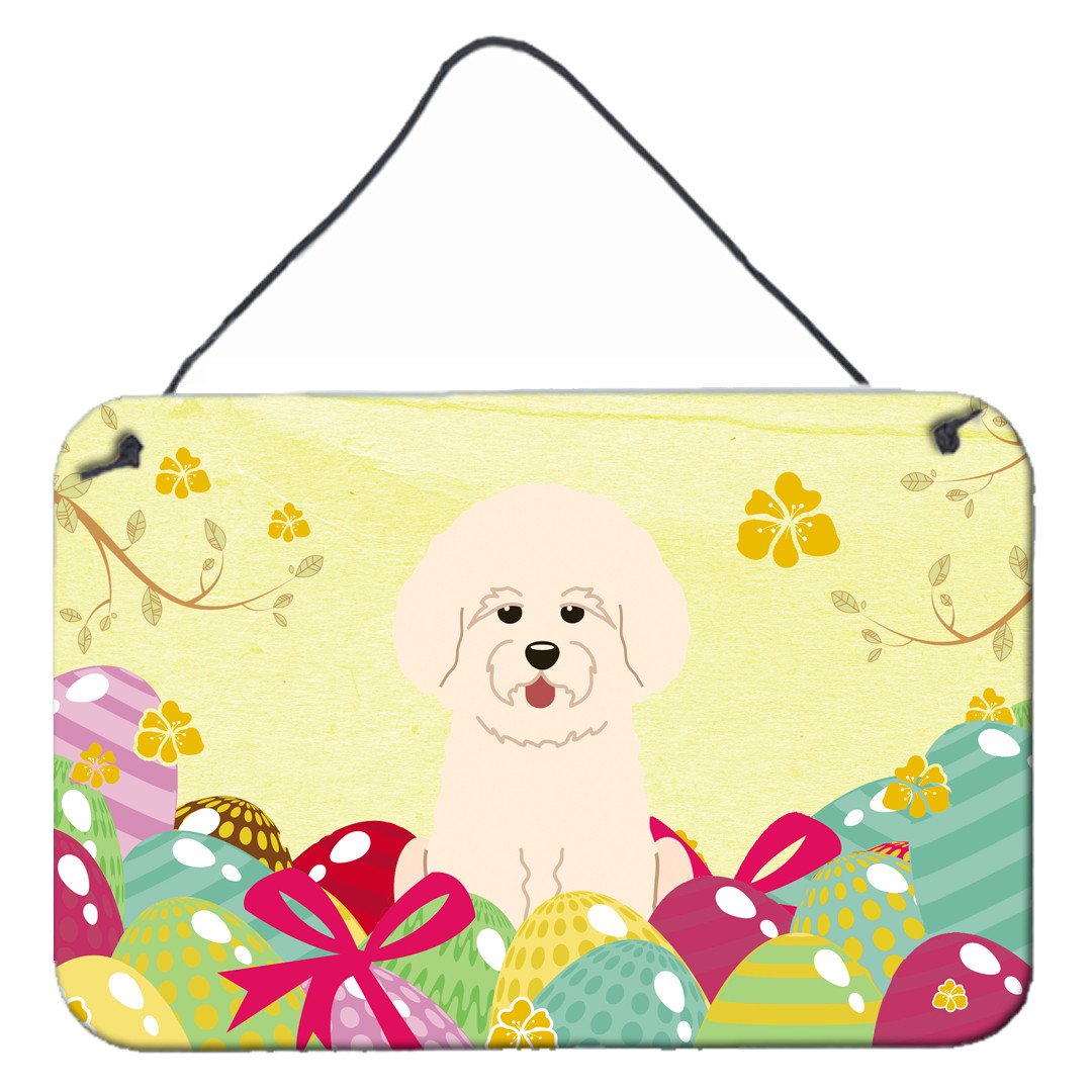 Easter Eggs Bichon Frise Wall or Door Hanging Prints BB6075DS812 by Caroline&#39;s Treasures