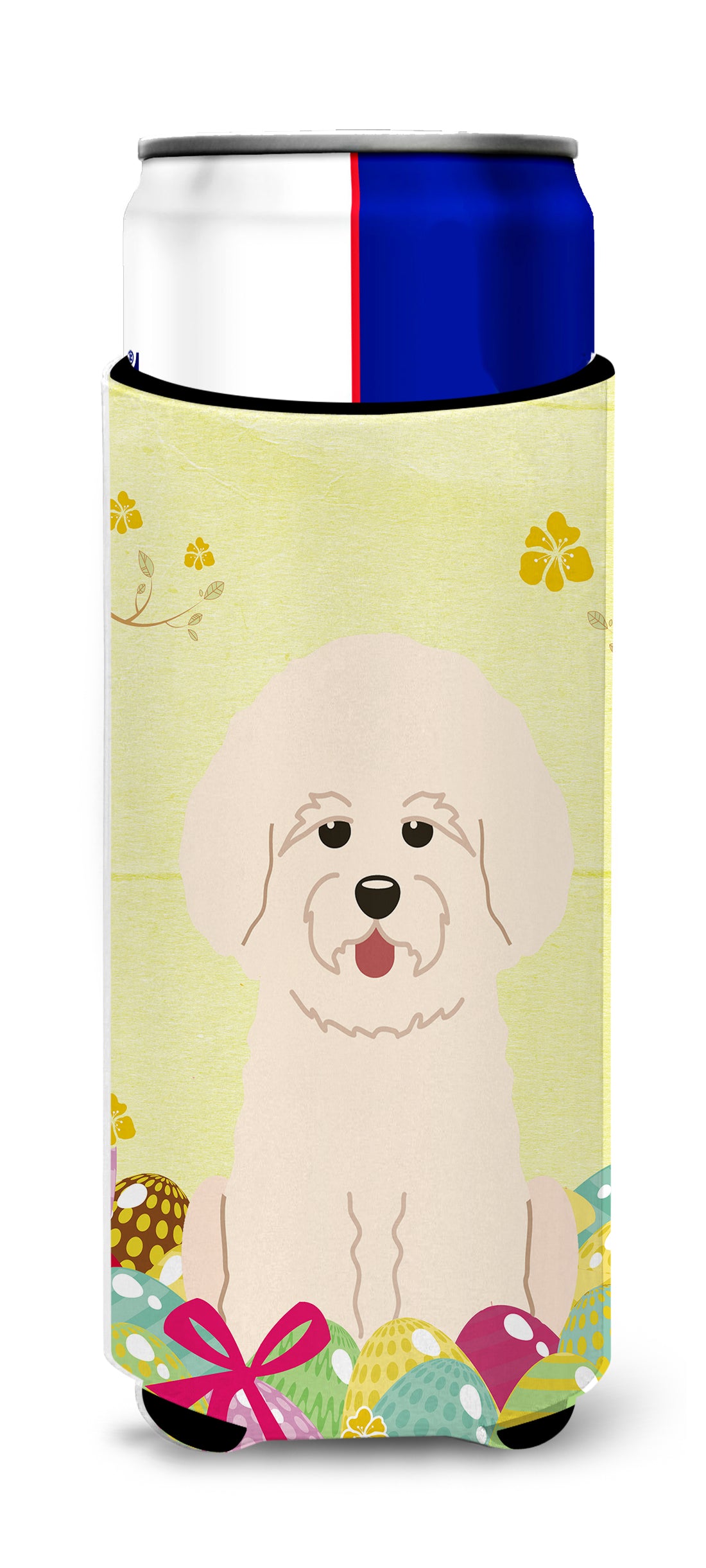 Easter Eggs Bichon Frise  Ultra Hugger for slim cans BB6075MUK  the-store.com.