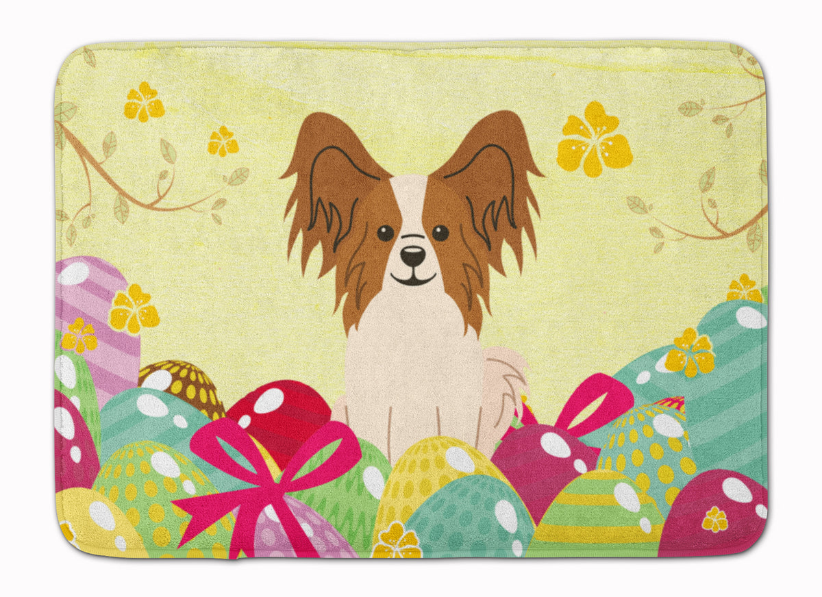 Easter Eggs Papillon Red White Machine Washable Memory Foam Mat BB6078RUG - the-store.com