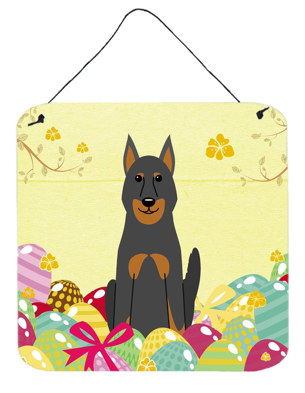 Easter Eggs Beauce Shepherd Dog Wall or Door Hanging Prints BB6080DS66 by Caroline&#39;s Treasures