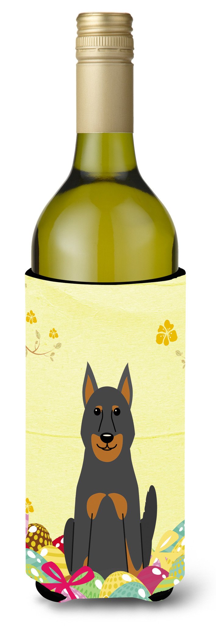 Easter Eggs Beauce Shepherd Dog Wine Bottle Beverge Insulator Hugger BB6080LITERK by Caroline&#39;s Treasures
