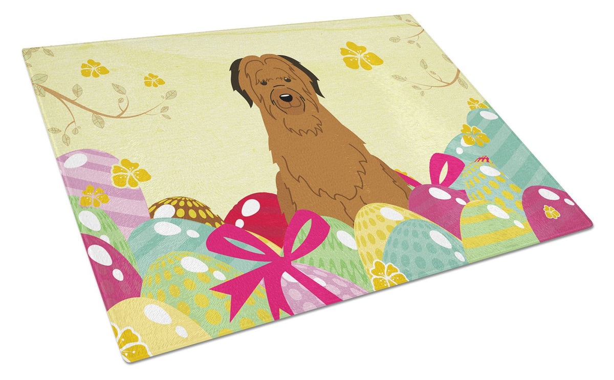 Easter Eggs Briard Brown Glass Cutting Board Large BB6082LCB by Caroline&#39;s Treasures