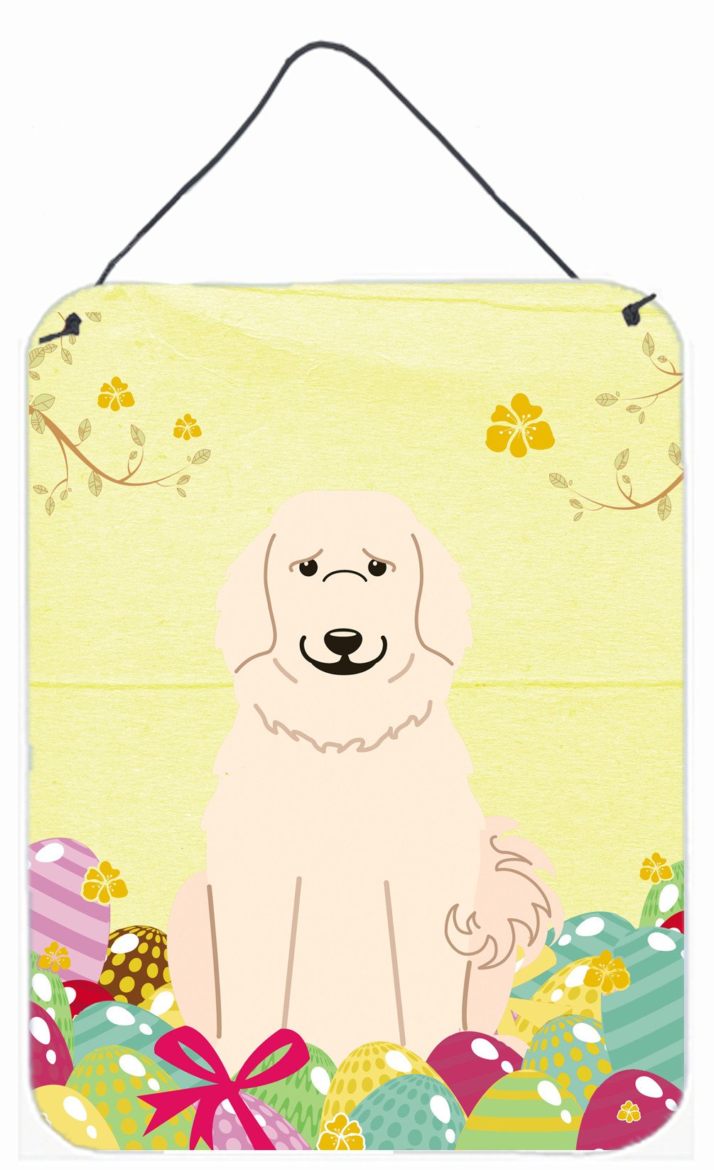 Easter Eggs Great Pyrenese Wall or Door Hanging Prints BB6083DS1216 by Caroline&#39;s Treasures
