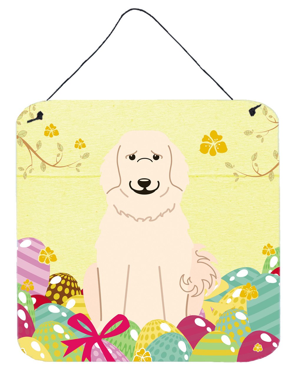Easter Eggs Great Pyrenese Wall or Door Hanging Prints BB6083DS66 by Caroline&#39;s Treasures