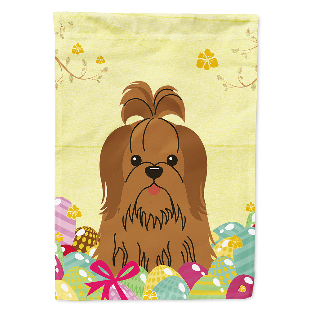 Easter Eggs Shih Tzu Silver Chocolate Flag Canvas House Size BB6086CHF  the-store.com.