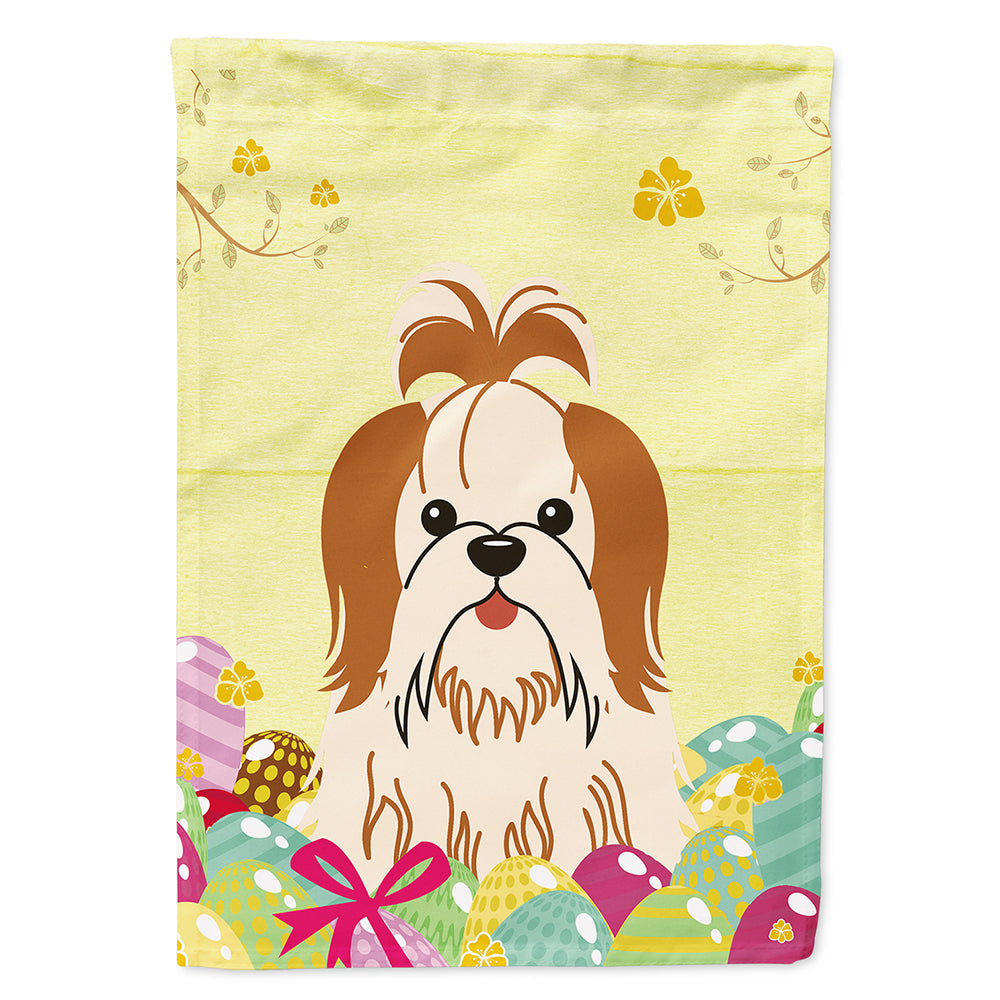 Easter Eggs Shih Tzu Red White Flag Canvas House Size BB6087CHF  the-store.com.