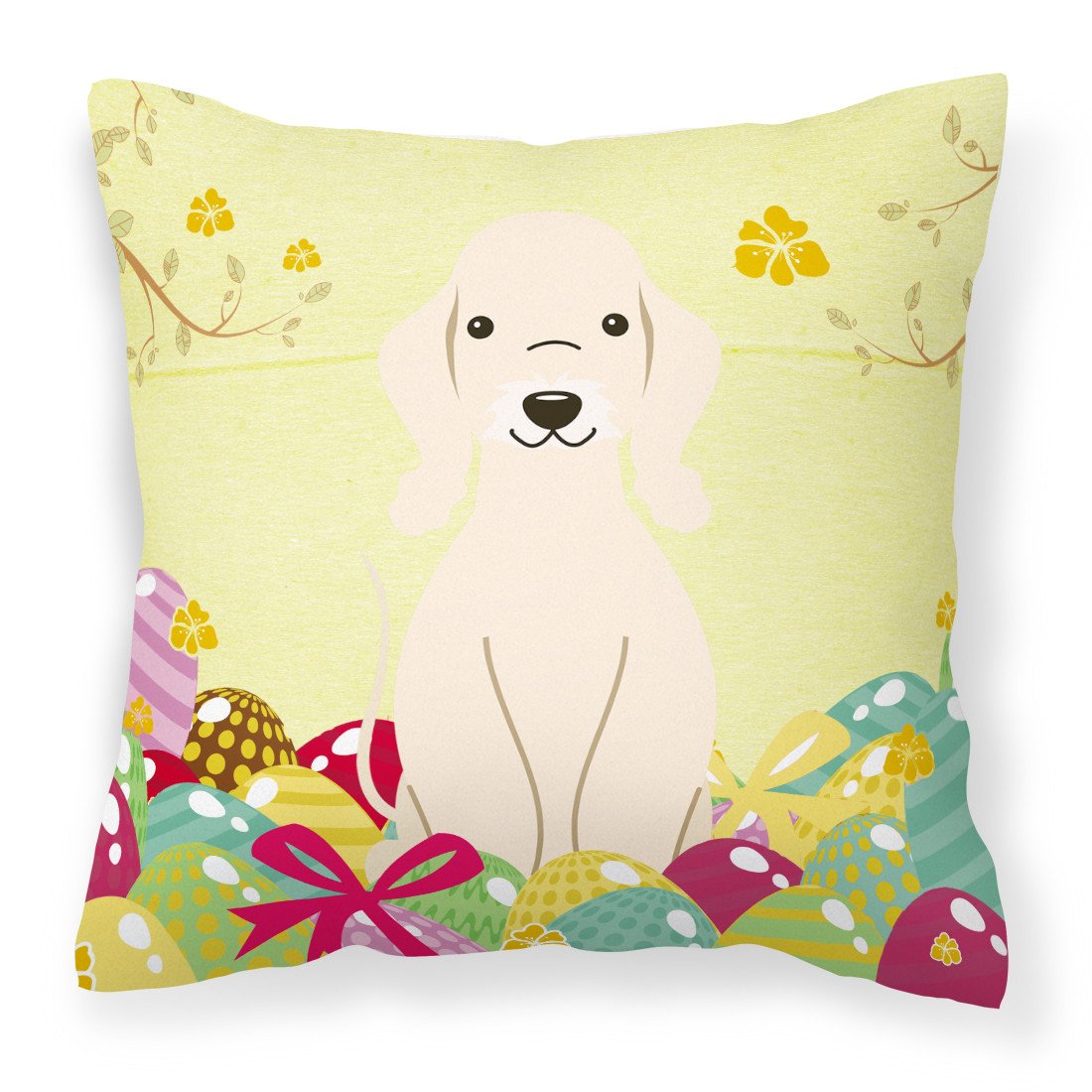 Easter Eggs Bedlington Terrier Sandy Fabric Decorative Pillow BB6091PW1818 by Caroline&#39;s Treasures