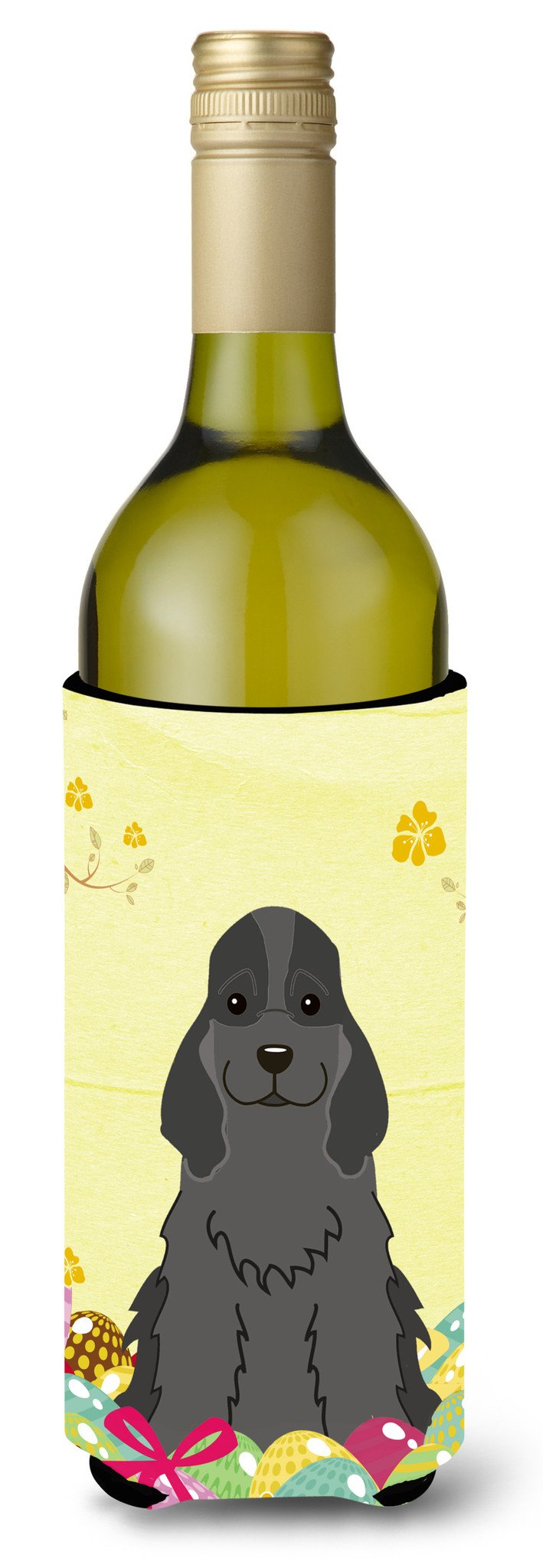 Easter Eggs Cocker Spaniel Black Wine Bottle Beverge Insulator Hugger BB6092LITERK by Caroline&#39;s Treasures