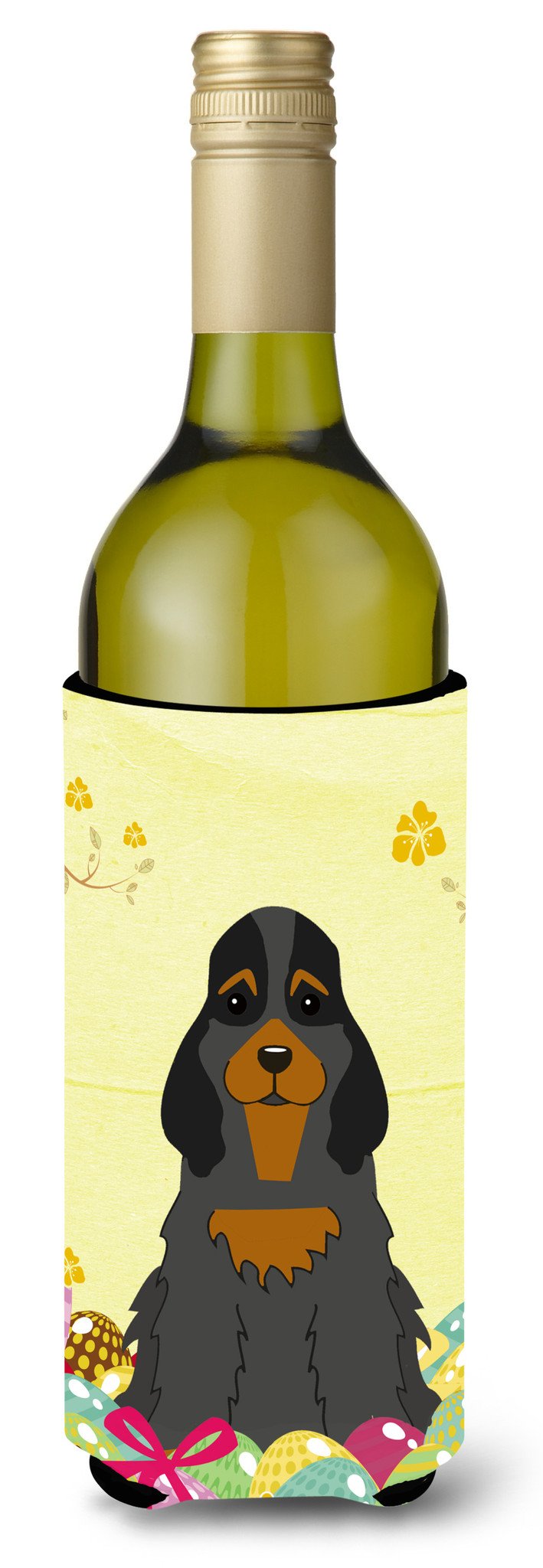 Easter Eggs Cocker Spaniel Black Tan Wine Bottle Beverge Insulator Hugger BB6093LITERK by Caroline&#39;s Treasures