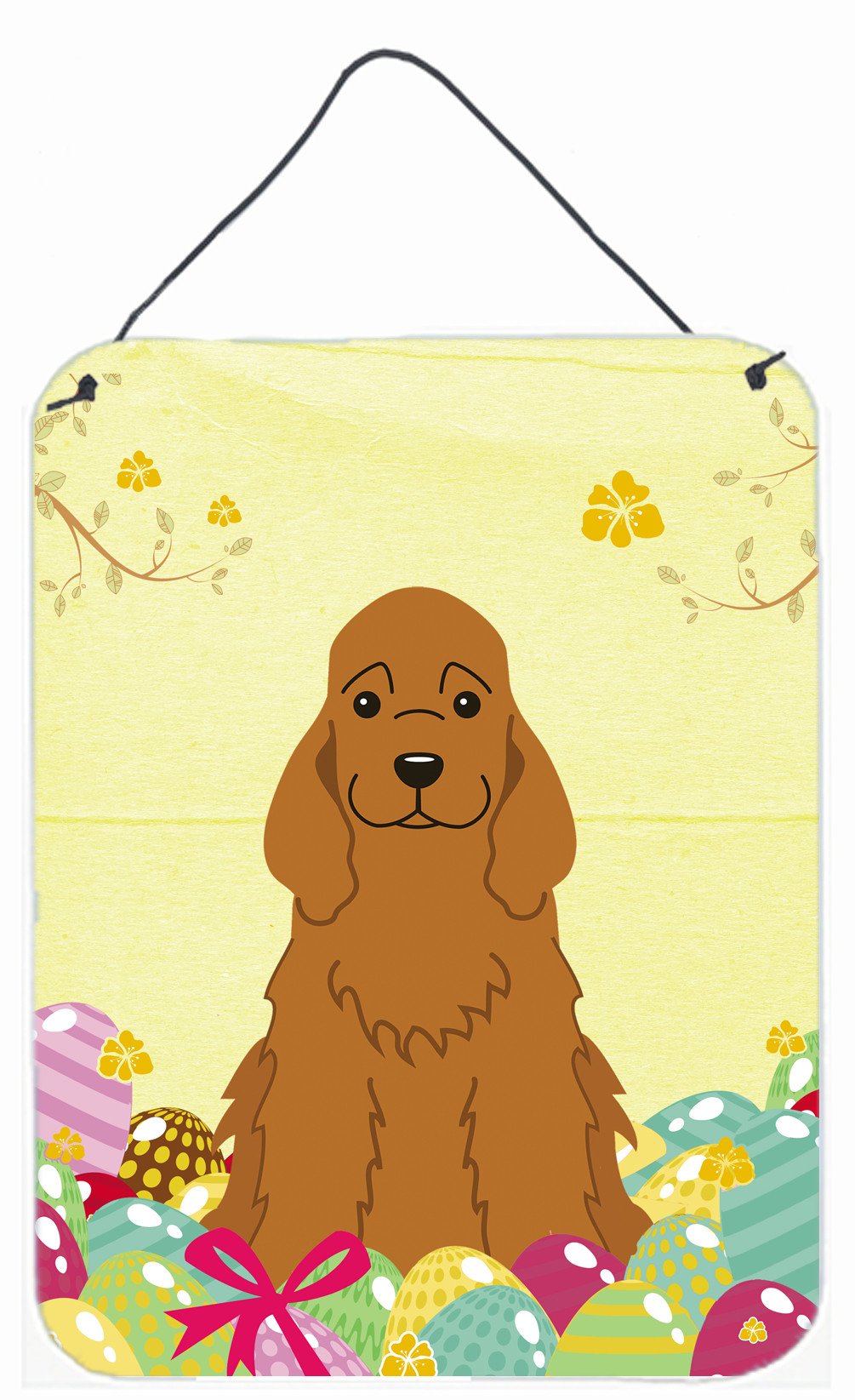 Easter Eggs Cocker Spaniel Red Wall or Door Hanging Prints BB6095DS1216 by Caroline&#39;s Treasures