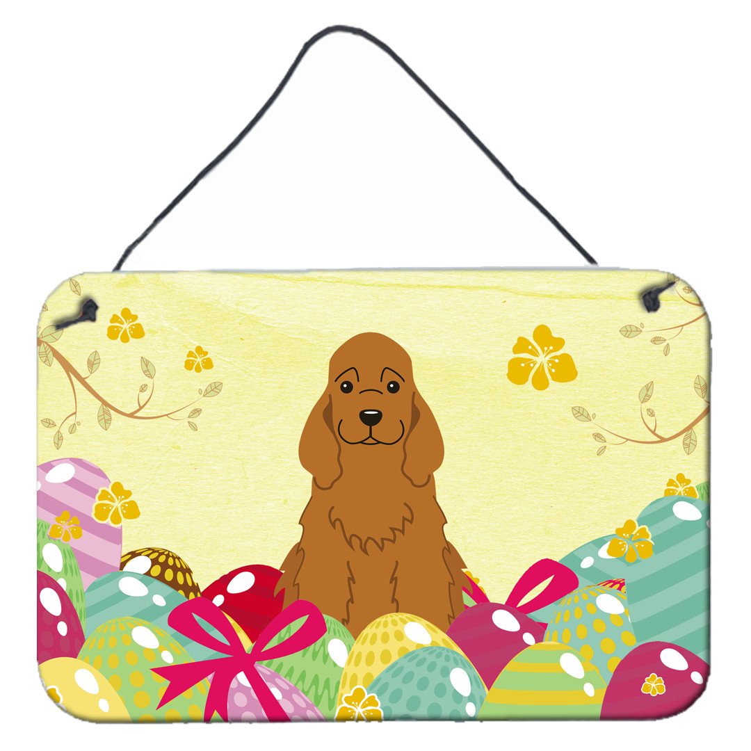 Easter Eggs Cocker Spaniel Red Wall or Door Hanging Prints BB6095DS812 by Caroline&#39;s Treasures