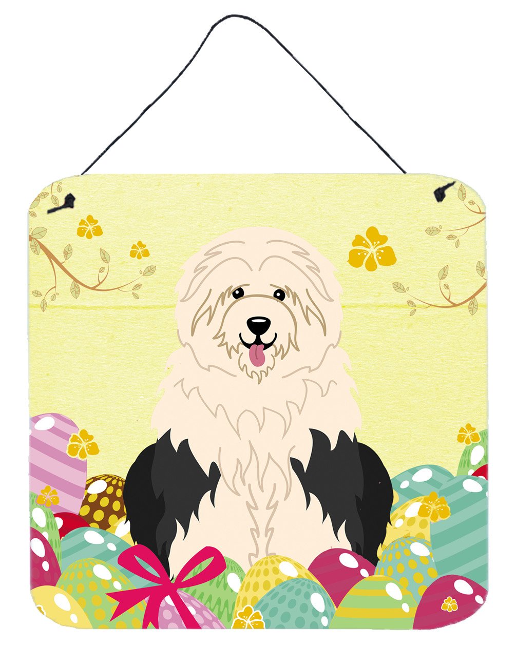 Easter Eggs Old English Sheepdog Wall or Door Hanging Prints BB6096DS66 by Caroline&#39;s Treasures