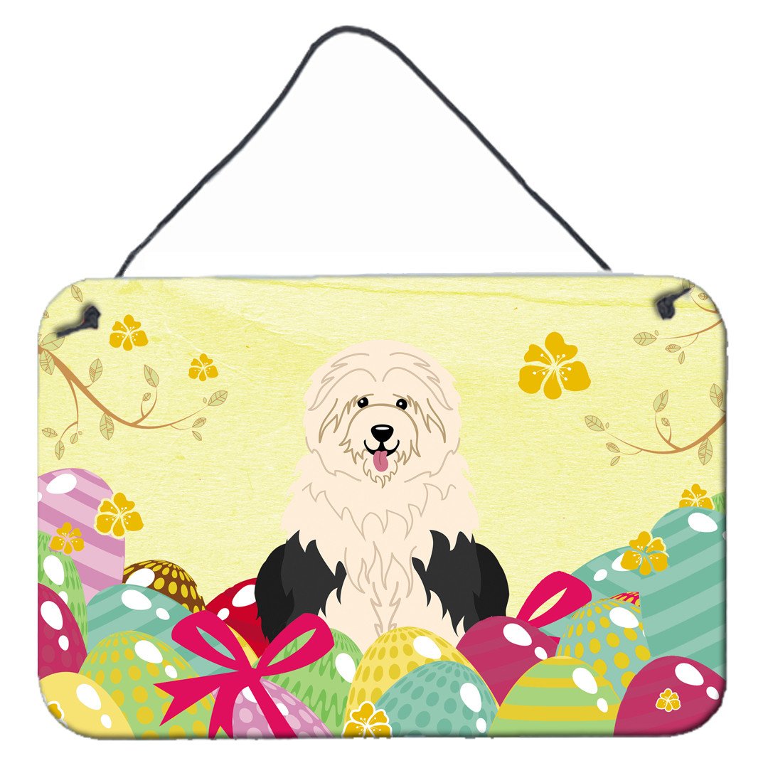 Easter Eggs Old English Sheepdog Wall or Door Hanging Prints BB6096DS812 by Caroline&#39;s Treasures