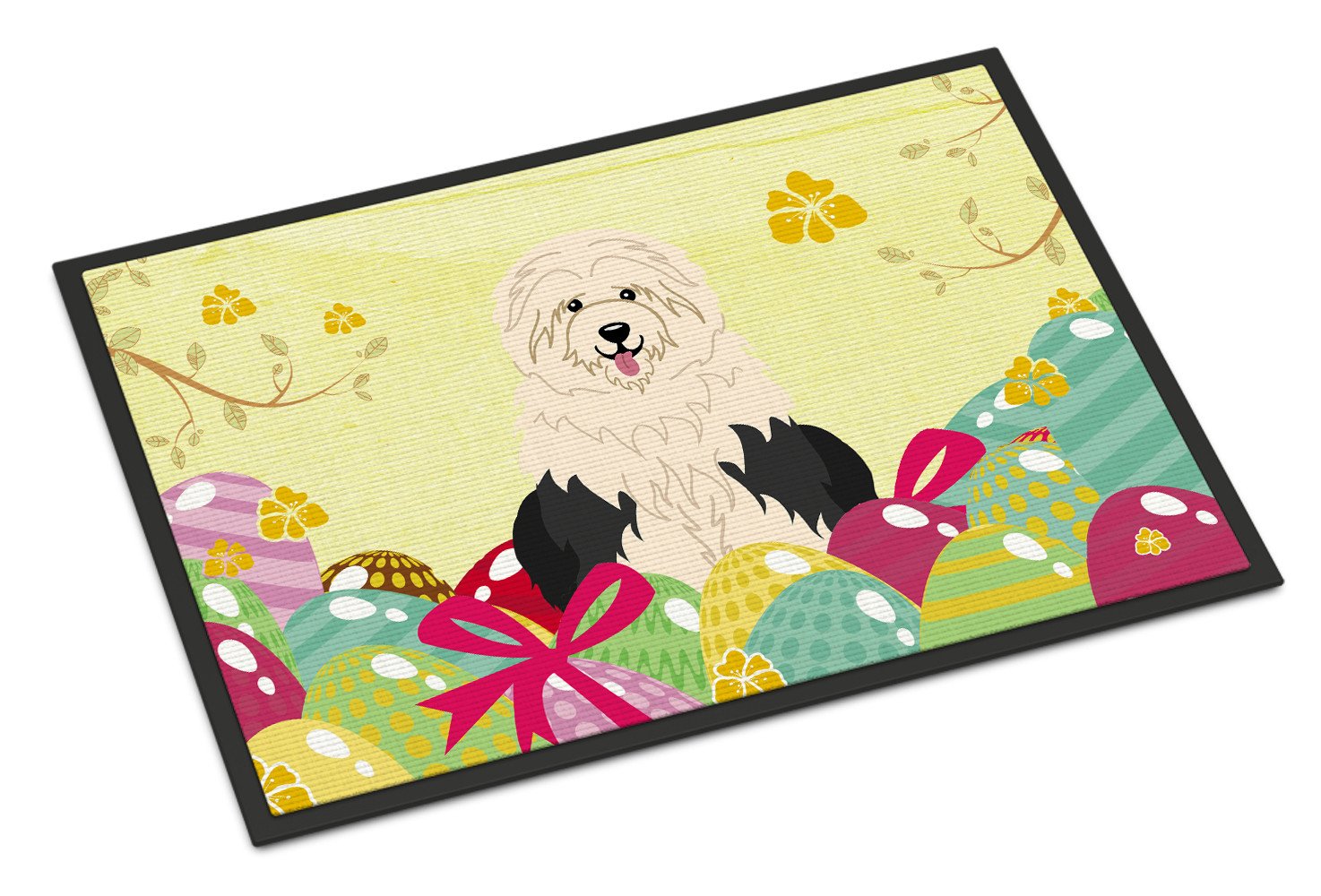 Easter Eggs Old English Sheepdog Indoor or Outdoor Mat 24x36 BB6096JMAT by Caroline's Treasures