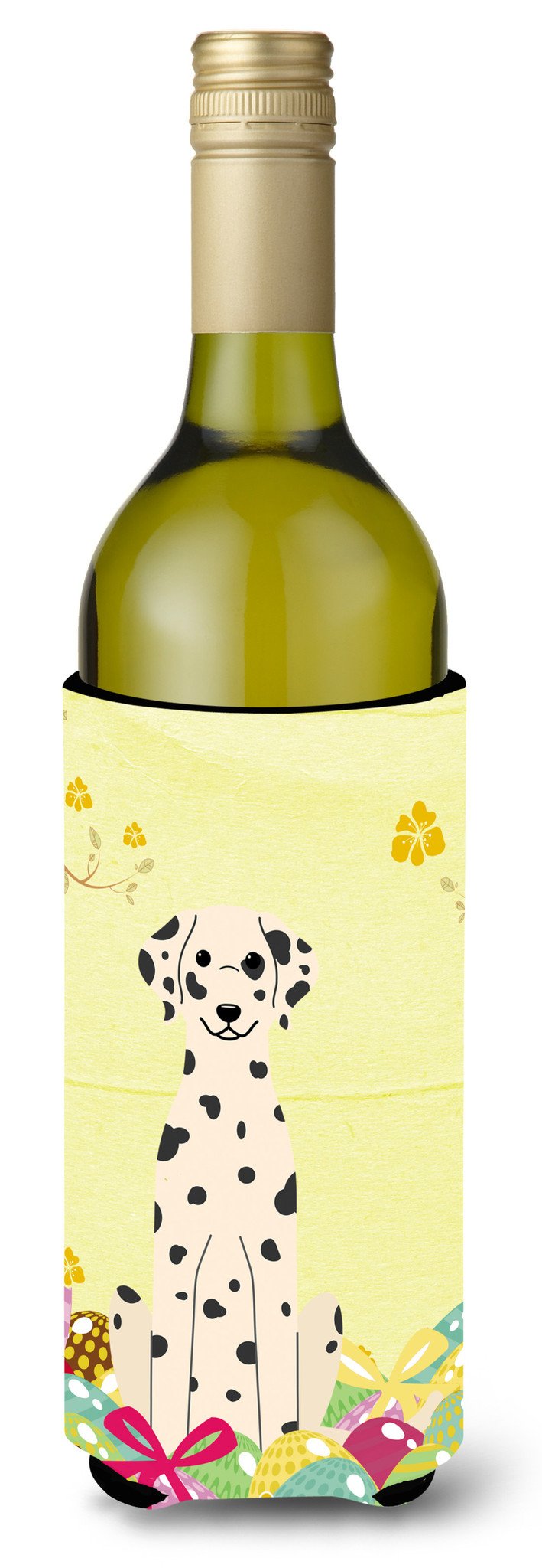 Easter Eggs Dalmatian Wine Bottle Beverge Insulator Hugger BB6097LITERK by Caroline&#39;s Treasures