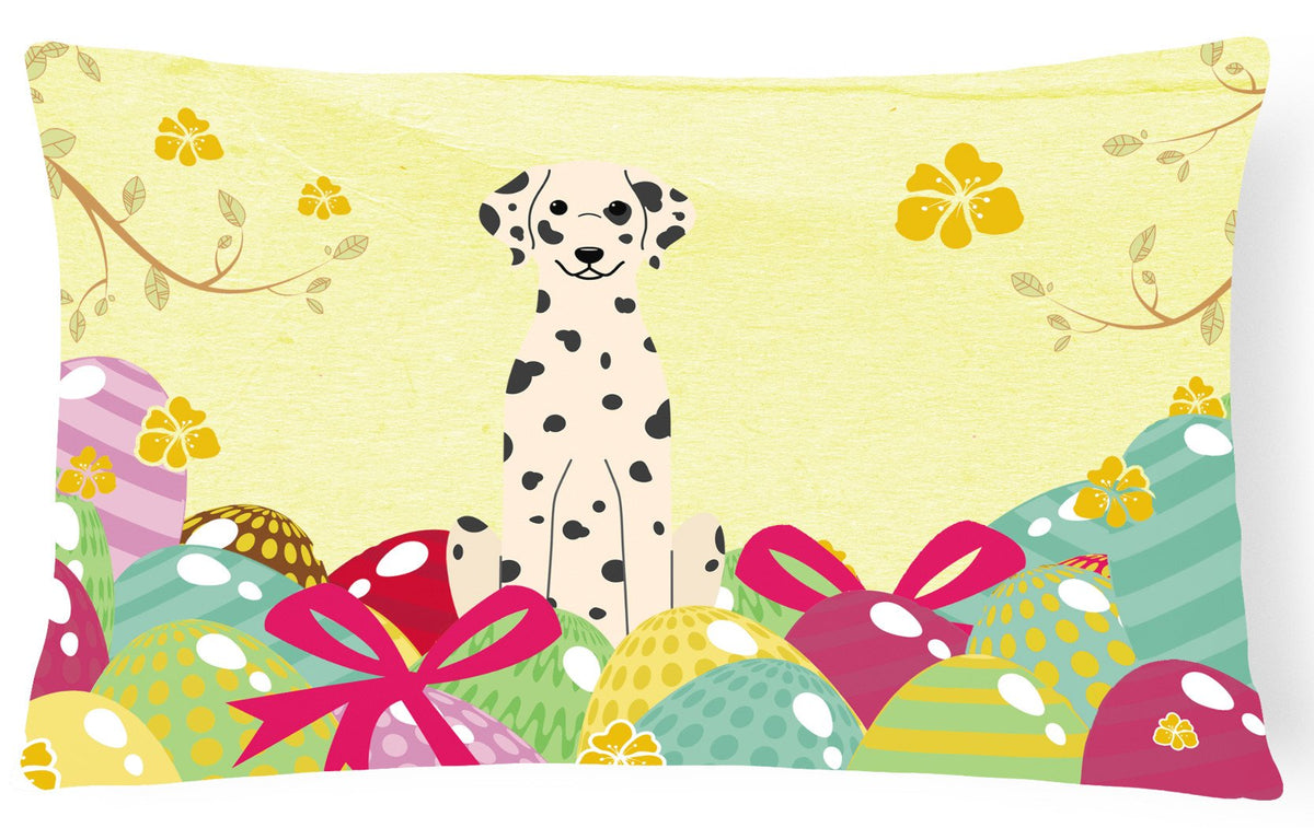 Easter Eggs Dalmatian Canvas Fabric Decorative Pillow BB6097PW1216 by Caroline&#39;s Treasures