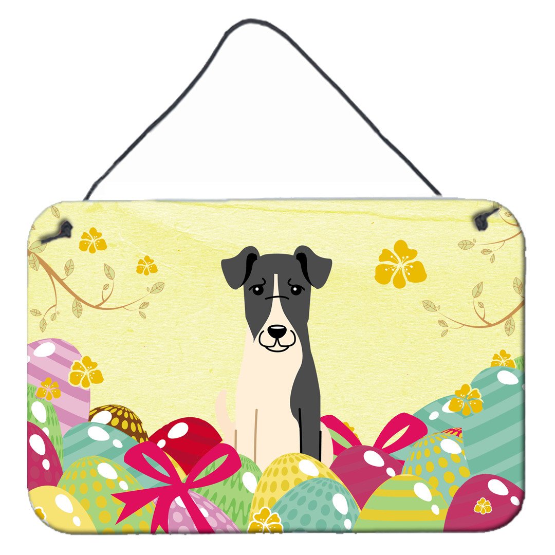 Easter Eggs Smooth Fox Terrier Wall or Door Hanging Prints BB6098DS812 by Caroline&#39;s Treasures