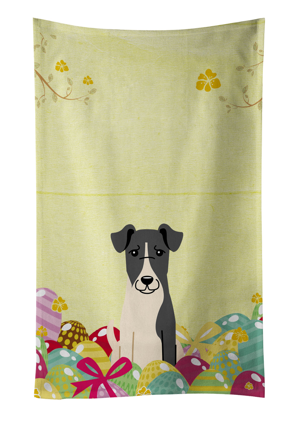 Easter Eggs Smooth Fox Terrier Kitchen Towel BB6098KTWL - the-store.com