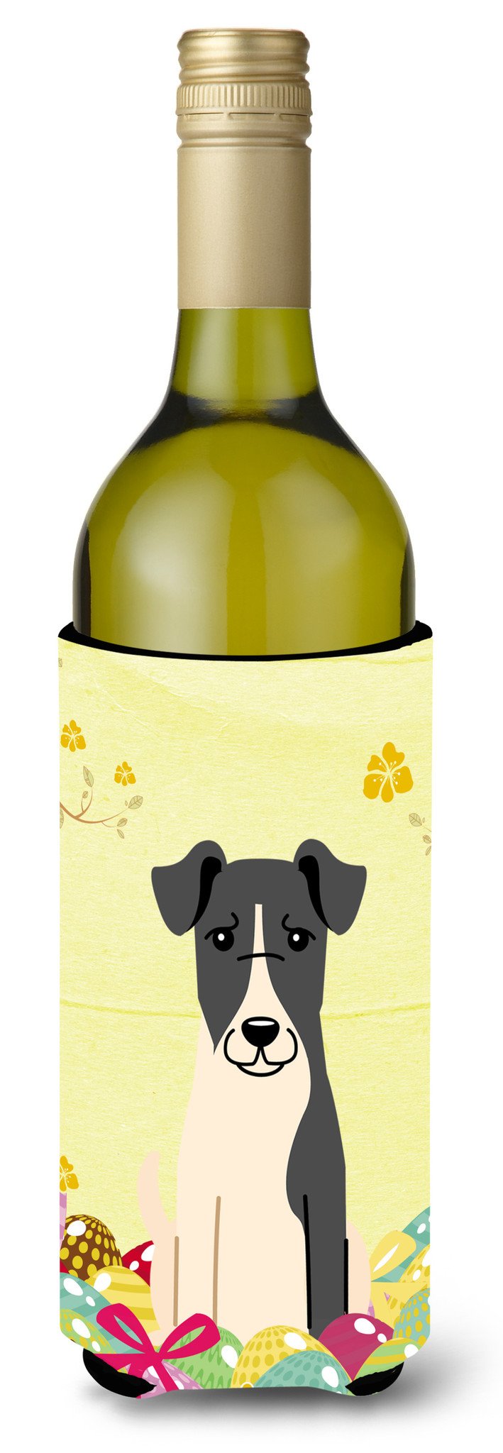 Easter Eggs Smooth Fox Terrier Wine Bottle Beverge Insulator Hugger BB6098LITERK by Caroline&#39;s Treasures