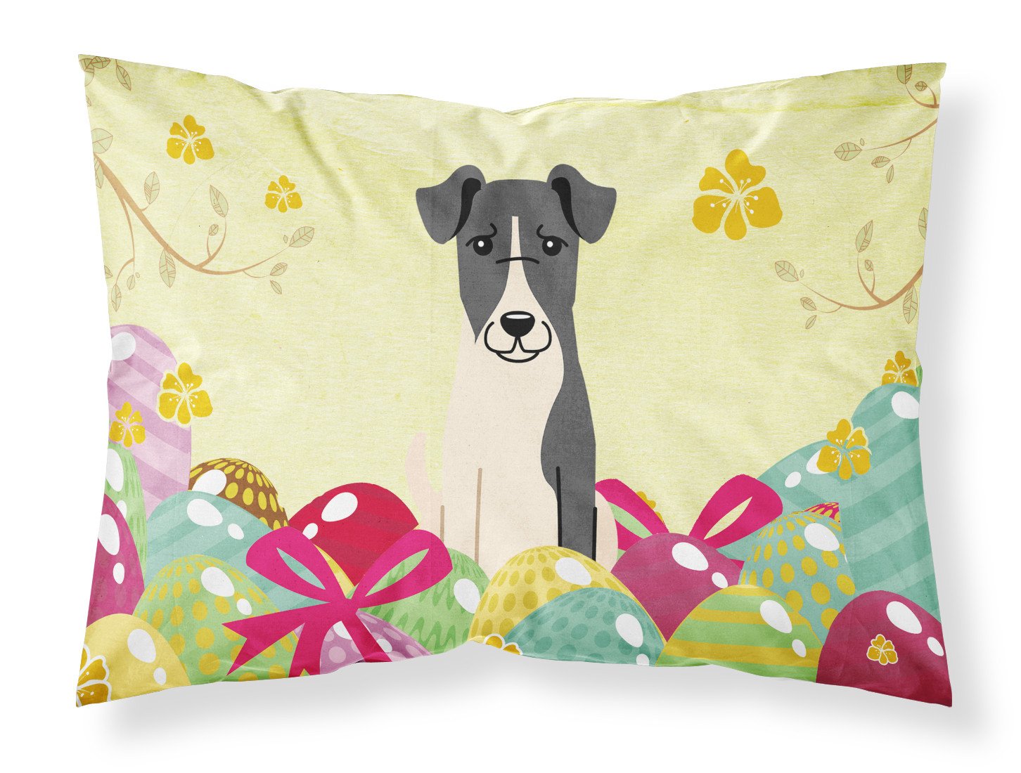 Easter Eggs Smooth Fox Terrier Fabric Standard Pillowcase BB6098PILLOWCASE by Caroline's Treasures