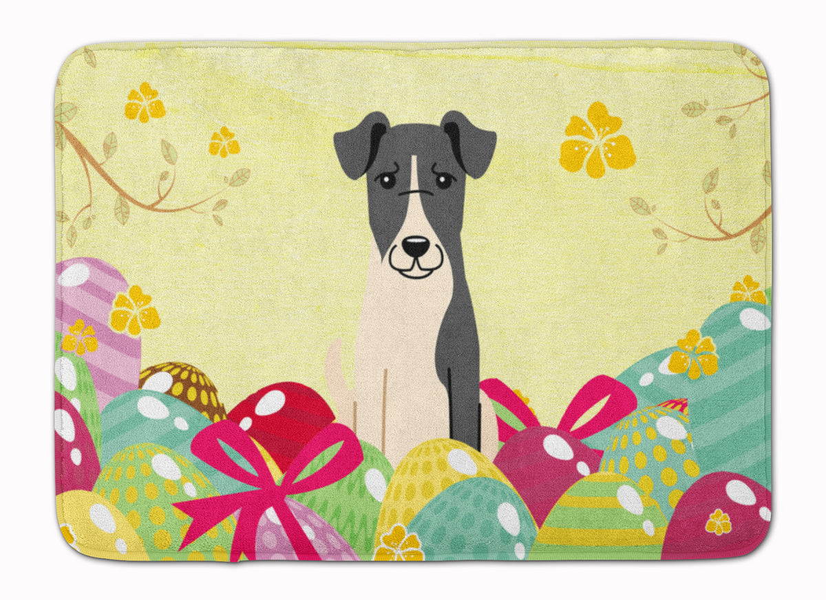 Easter Eggs Smooth Fox Terrier Machine Washable Memory Foam Mat BB6098RUG - the-store.com