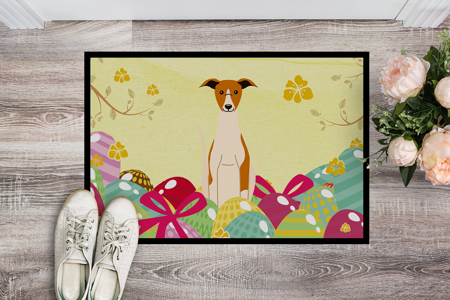 Easter Eggs Whippet Indoor or Outdoor Mat 18x27 BB6099MAT - the-store.com