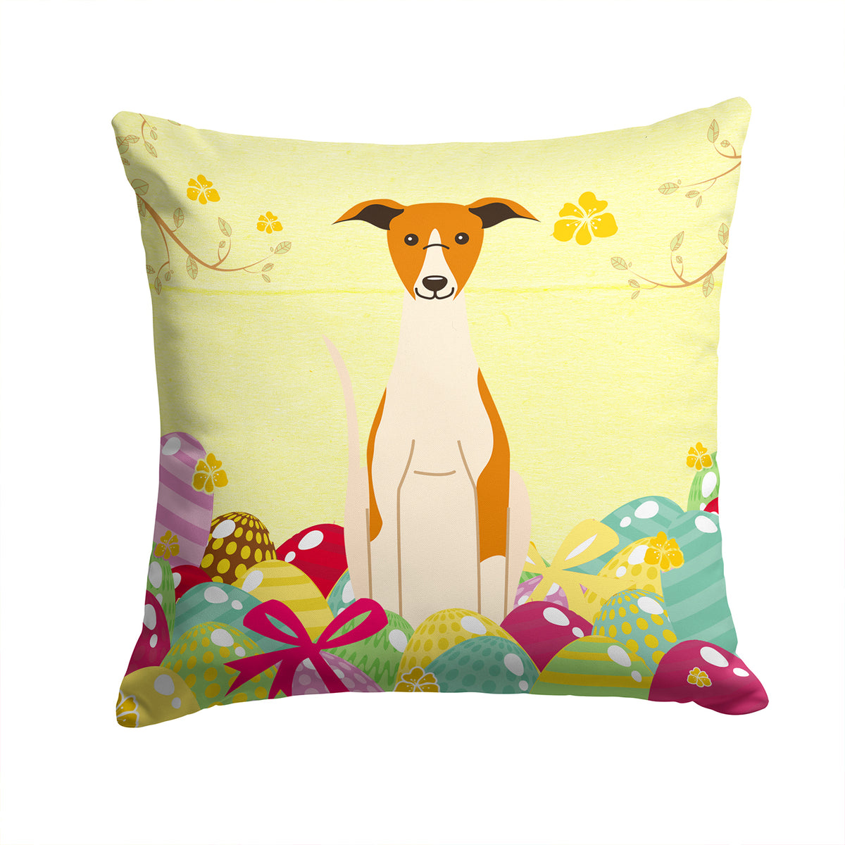Easter Eggs Whippet Fabric Decorative Pillow BB6099PW1414 - the-store.com