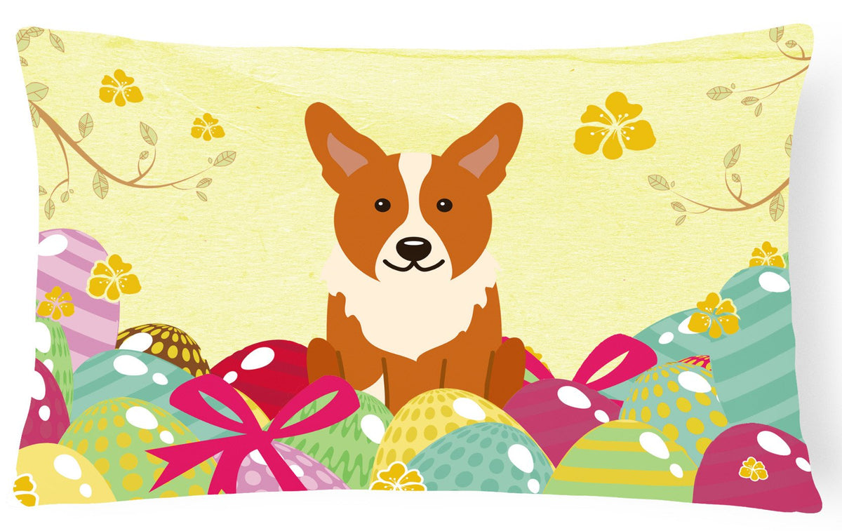 Easter Eggs Corgi Canvas Fabric Decorative Pillow BB6100PW1216 by Caroline&#39;s Treasures