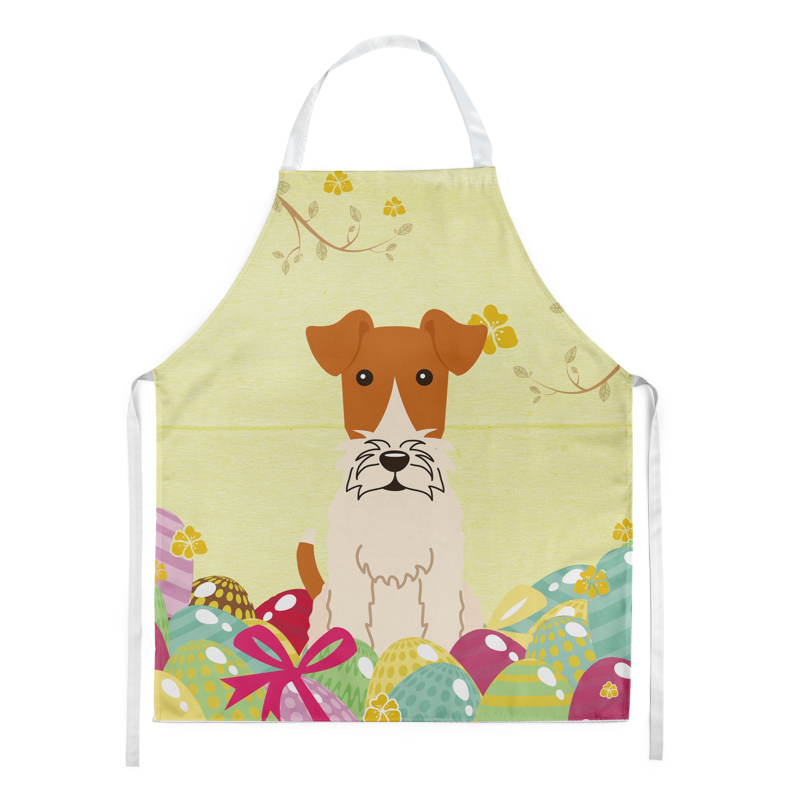 Easter Eggs Wire Fox Terrier Apron BB6101APRON  the-store.com.