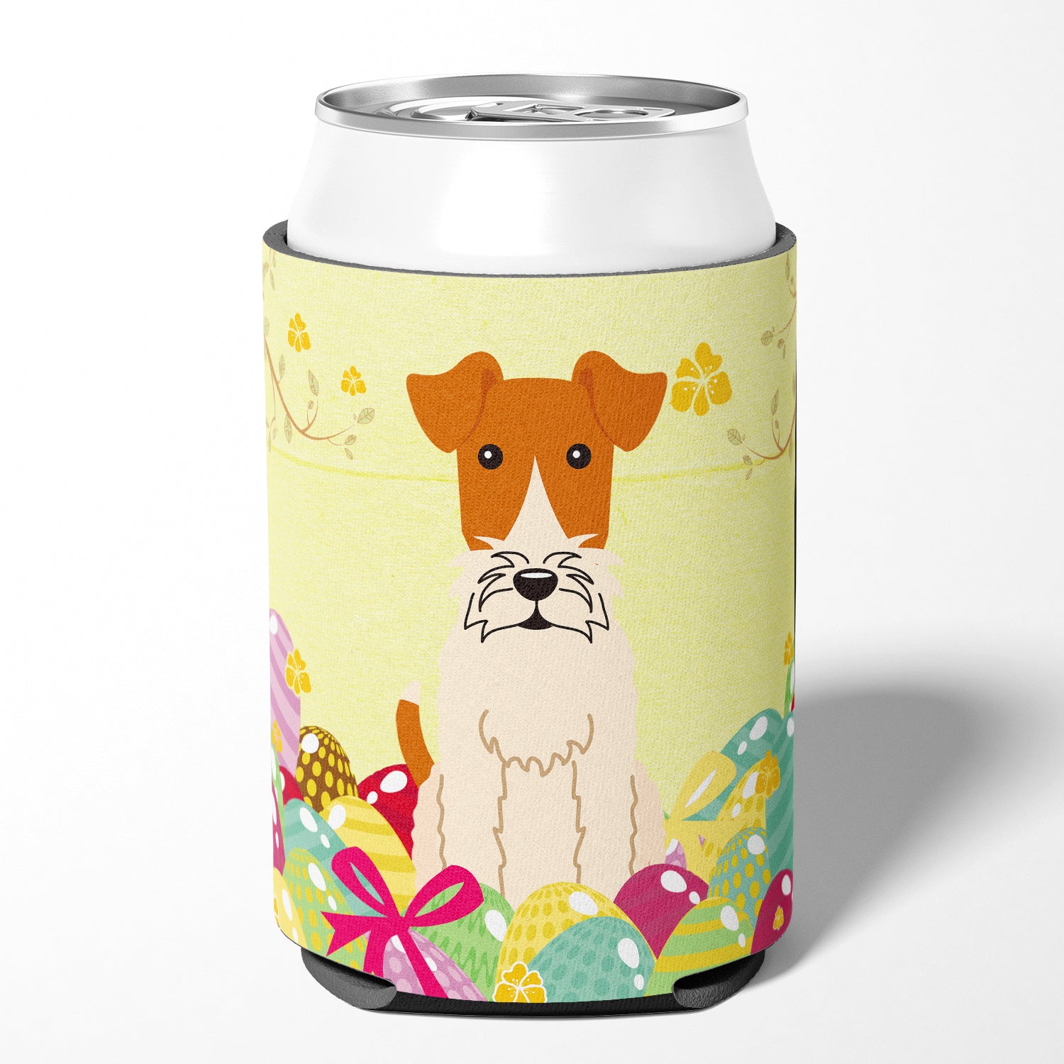 Easter Eggs Wire Fox Terrier Can or Bottle Hugger BB6101CC  the-store.com.