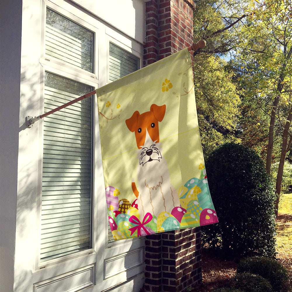 Easter Eggs Wire Fox Terrier Flag Canvas House Size BB6101CHF