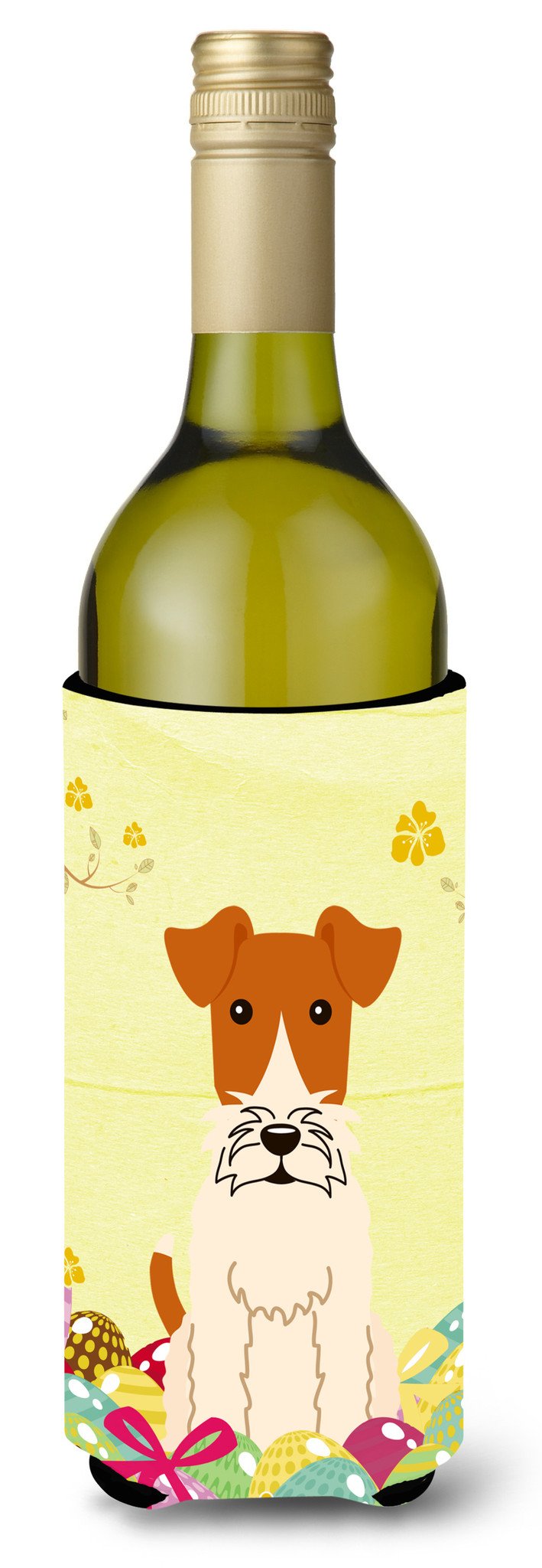 Easter Eggs Wire Fox Terrier Wine Bottle Beverge Insulator Hugger BB6101LITERK by Caroline&#39;s Treasures