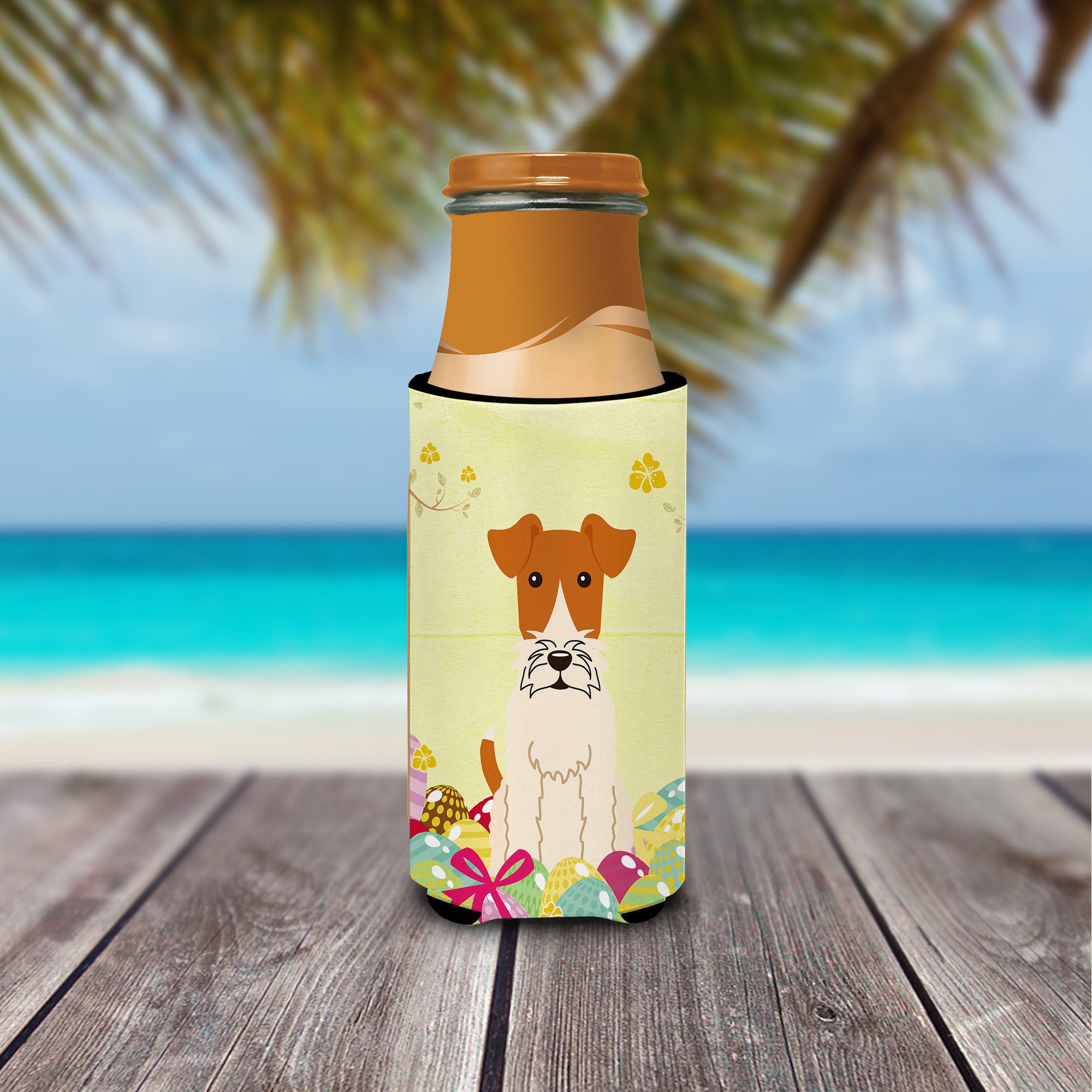 Easter Eggs Wire Fox Terrier  Ultra Hugger for slim cans BB6101MUK  the-store.com.