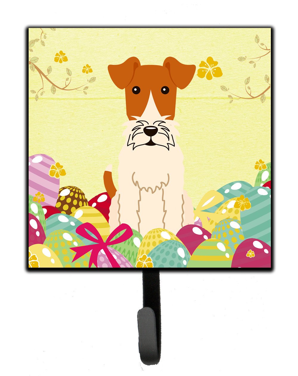 Easter Eggs Wire Fox Terrier Leash or Key Holder BB6101SH4 by Caroline&#39;s Treasures