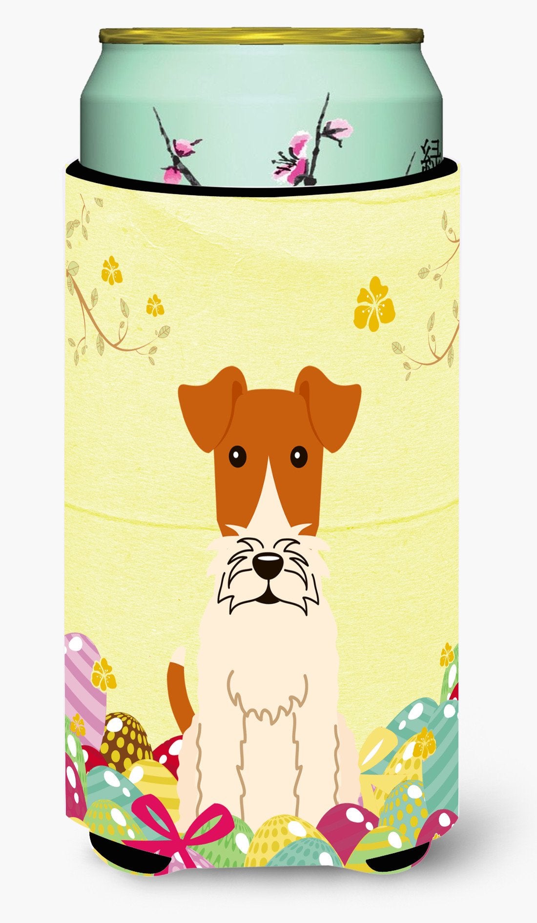 Easter Eggs Wire Fox Terrier Tall Boy Beverage Insulator Hugger BB6101TBC by Caroline&#39;s Treasures