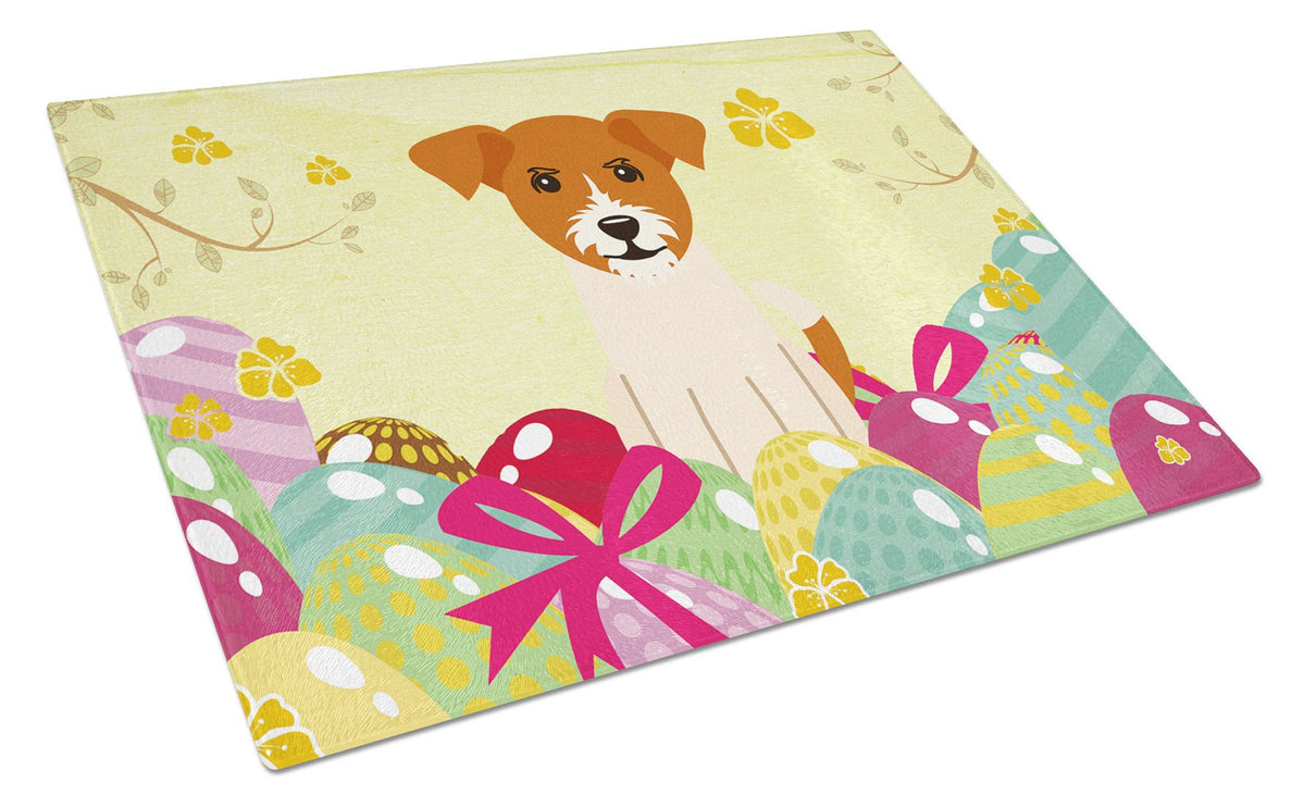 Easter Eggs Jack Russell Terrier Glass Cutting Board Large BB6108LCB by Caroline&#39;s Treasures