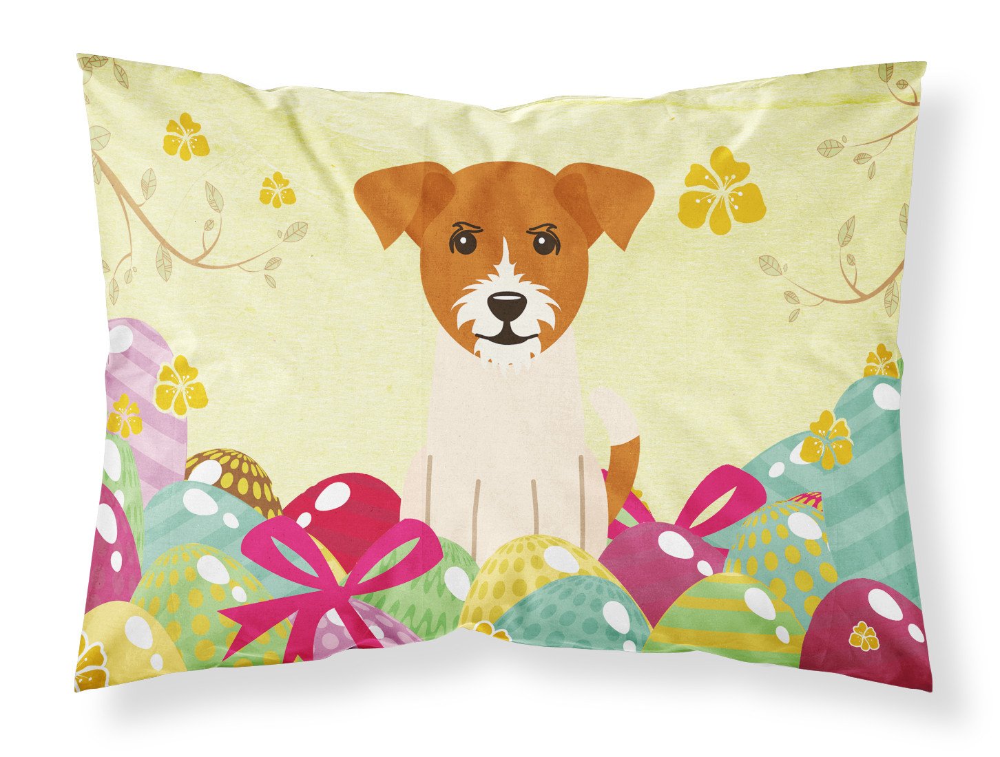 Easter Eggs Jack Russell Terrier Fabric Standard Pillowcase BB6108PILLOWCASE by Caroline's Treasures
