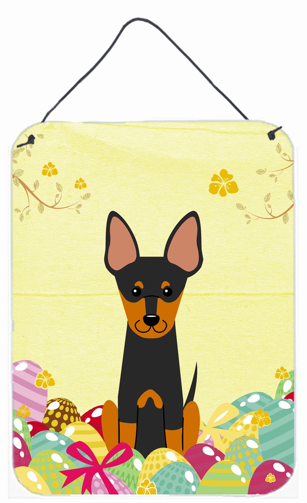 Easter Eggs English Toy Terrier Wall or Door Hanging Prints BB6109DS1216 by Caroline&#39;s Treasures