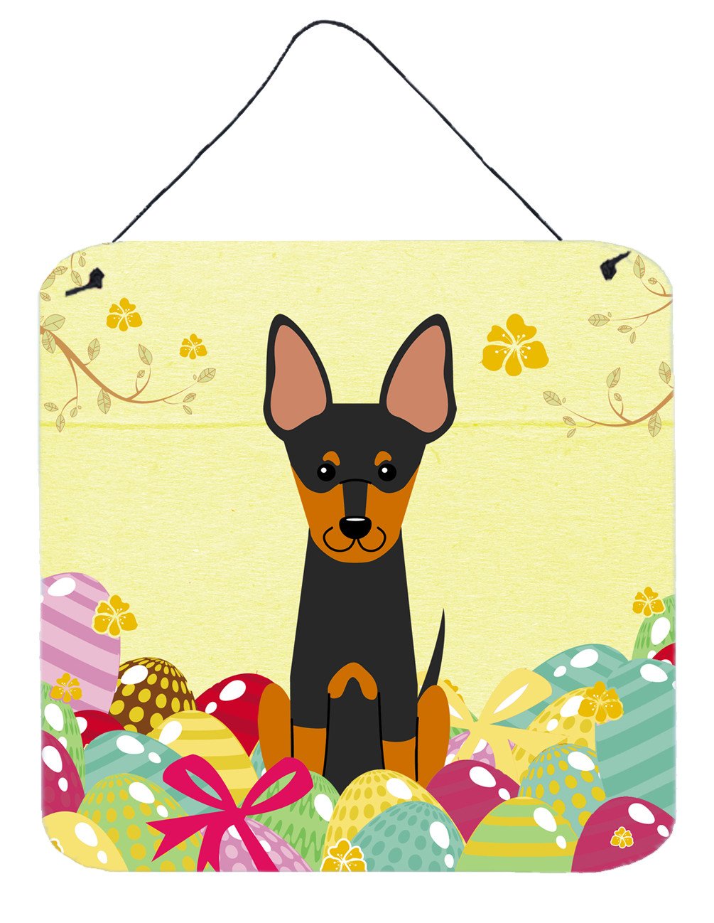 Easter Eggs English Toy Terrier Wall or Door Hanging Prints BB6109DS66 by Caroline&#39;s Treasures