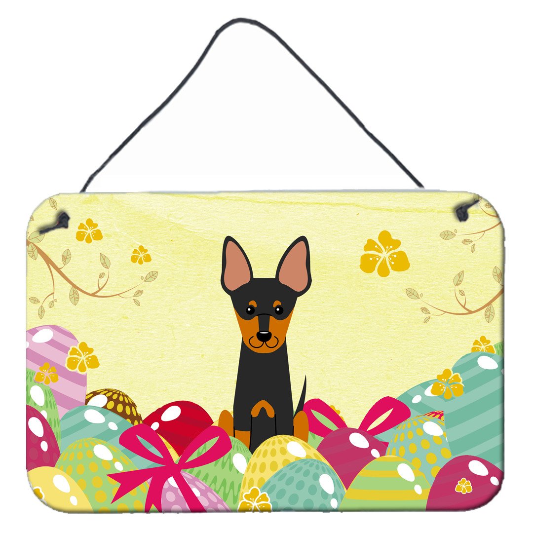 Easter Eggs English Toy Terrier Wall or Door Hanging Prints BB6109DS812 by Caroline&#39;s Treasures