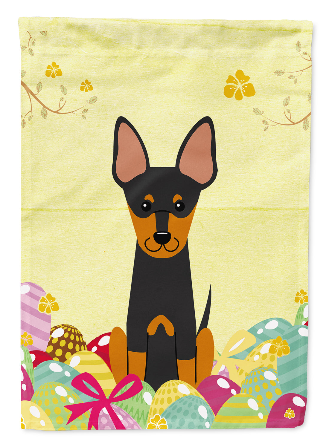 Easter Eggs English Toy Terrier Flag Garden Size BB6109GF  the-store.com.