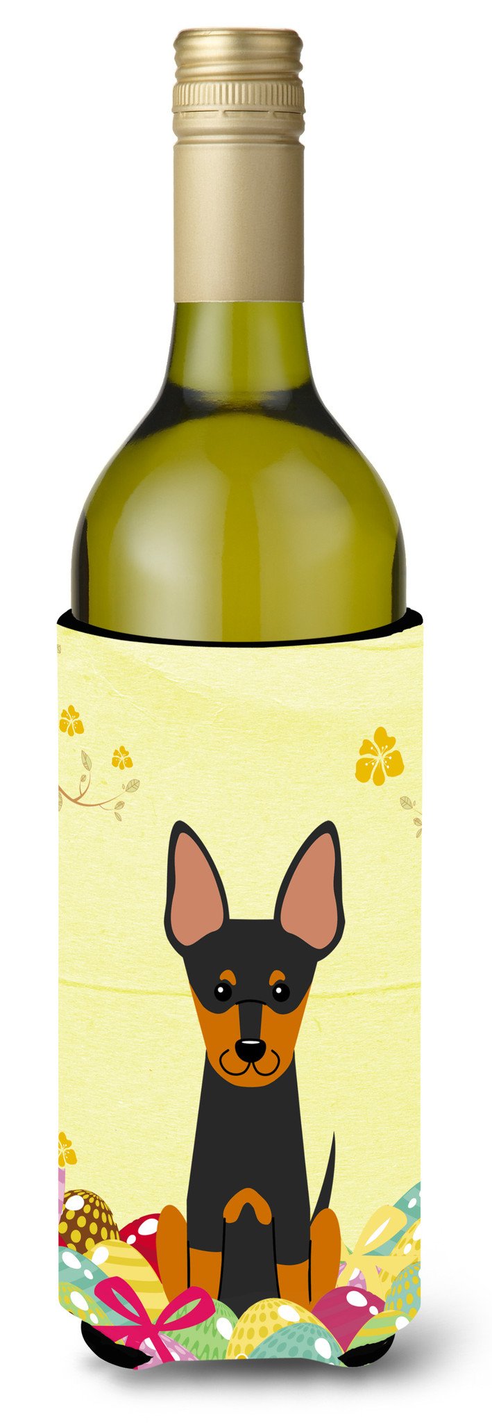 Easter Eggs English Toy Terrier Wine Bottle Beverge Insulator Hugger BB6109LITERK by Caroline&#39;s Treasures
