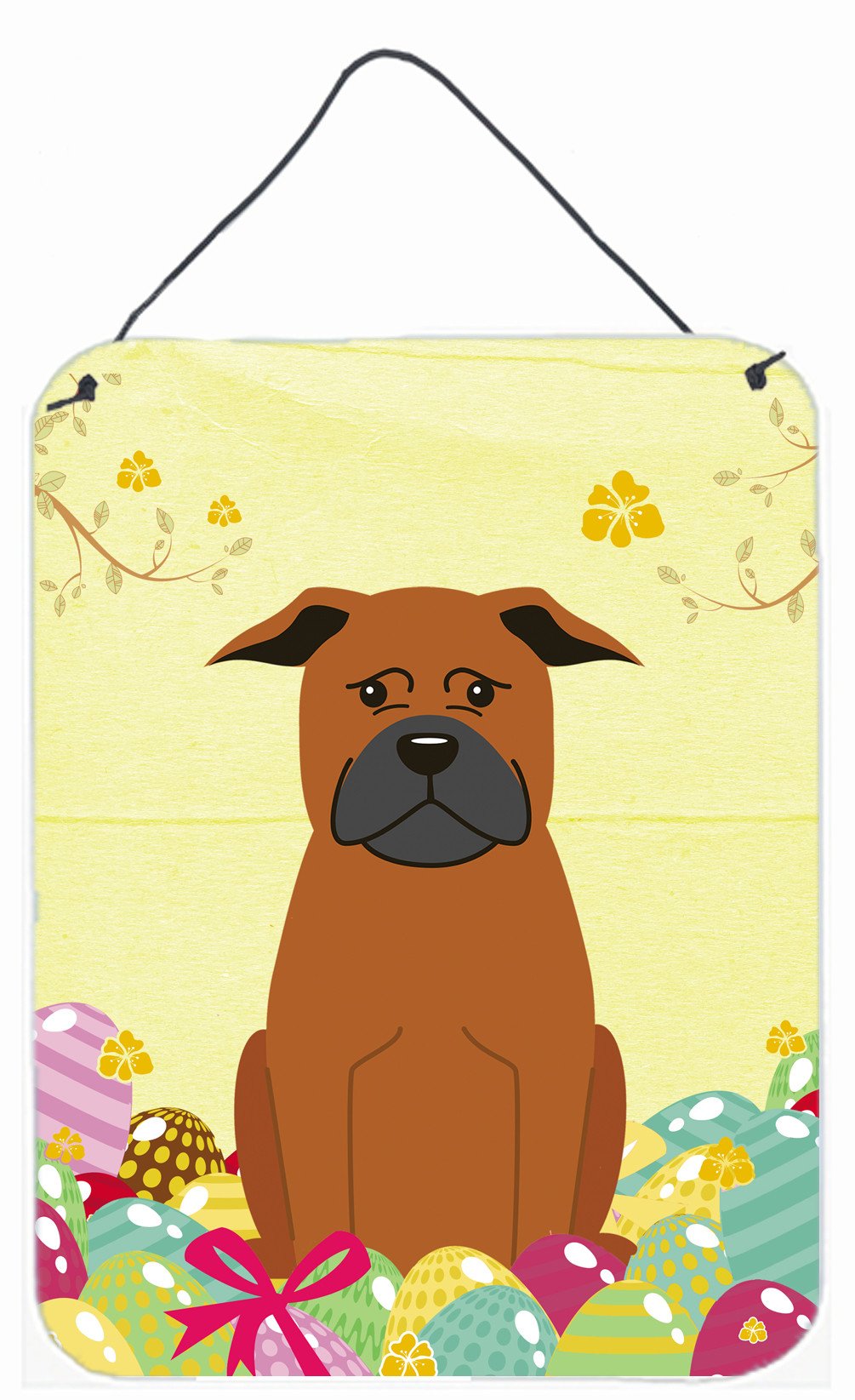 Easter Eggs Chinese Chongqing Dog Wall or Door Hanging Prints BB6111DS1216 by Caroline's Treasures