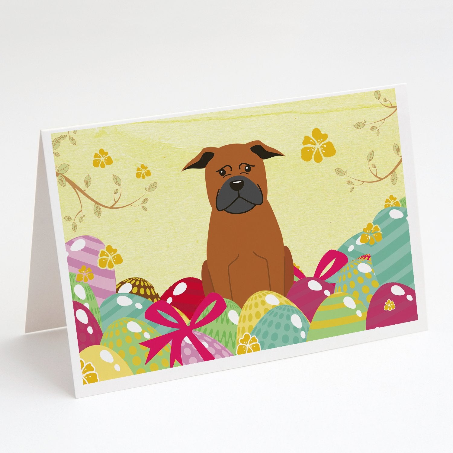 Buy this Easter Eggs Chinese Chongqing Dog Greeting Cards and Envelopes Pack of 8