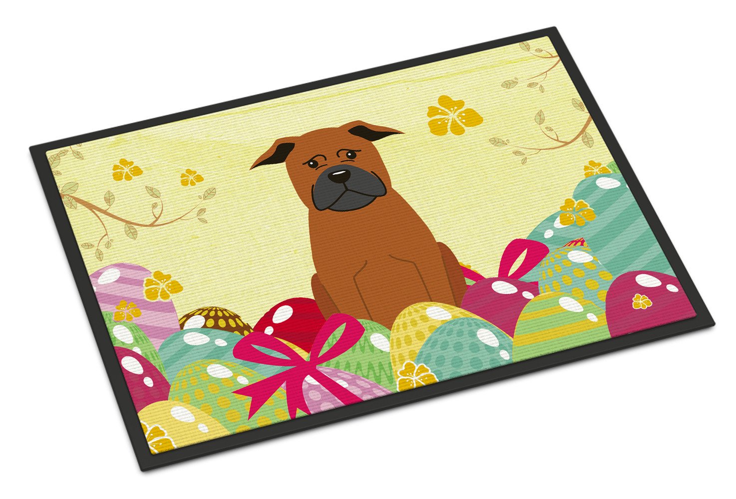 Easter Eggs Chinese Chongqing Dog Indoor or Outdoor Mat 24x36 BB6111JMAT by Caroline's Treasures