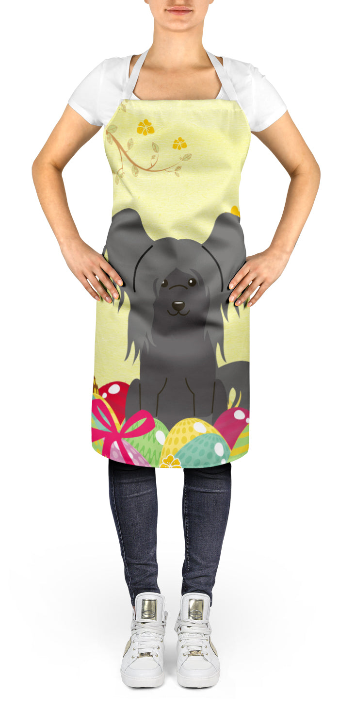 Caroline's Treasures Easter Eggs Chinese Crested Black Apron – Artist-Designed Kitchen, BBQ & Craft Apron BB6112APRON