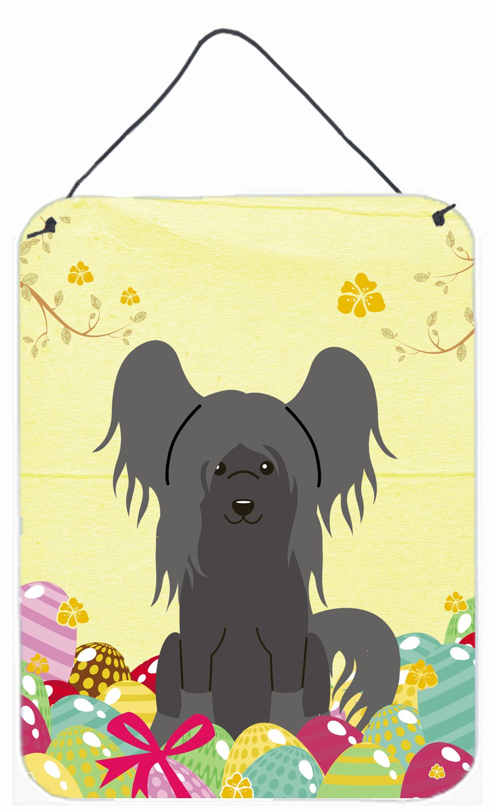 Easter Eggs Chinese Crested Black Wall or Door Hanging Prints BB6112DS1216 by Caroline&#39;s Treasures