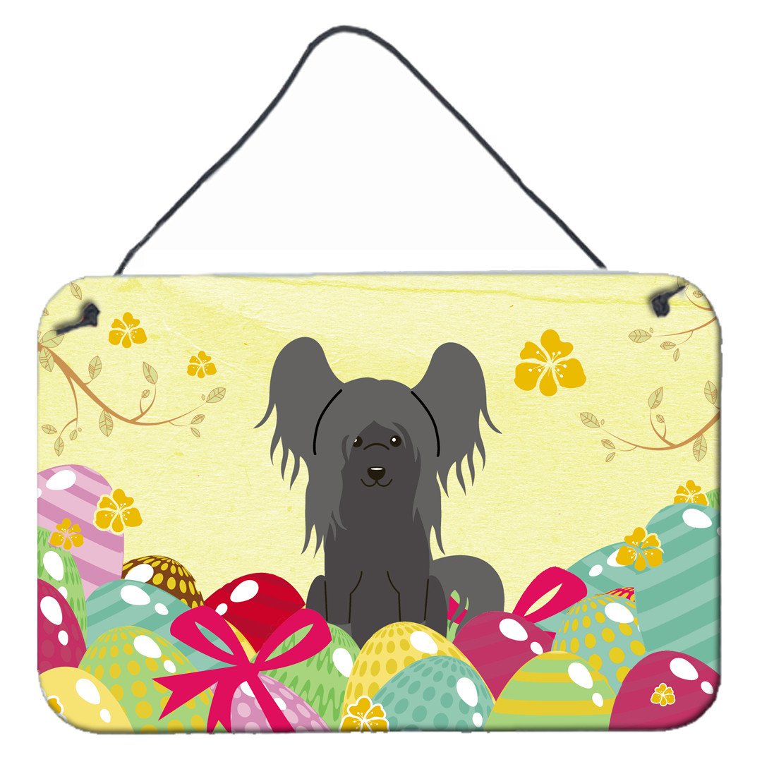 Easter Eggs Chinese Crested Black Wall or Door Hanging Prints BB6112DS812 by Caroline&#39;s Treasures