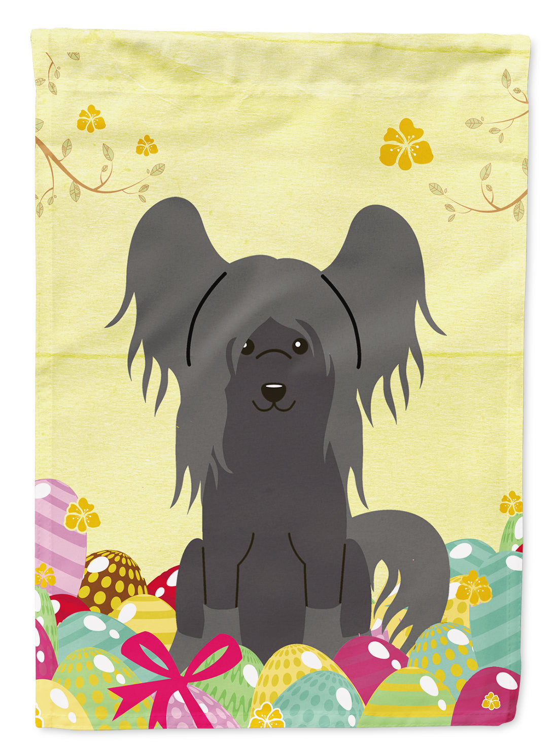 Easter Eggs Chinese Crested Black Flag Garden Size BB6112GF  the-store.com.