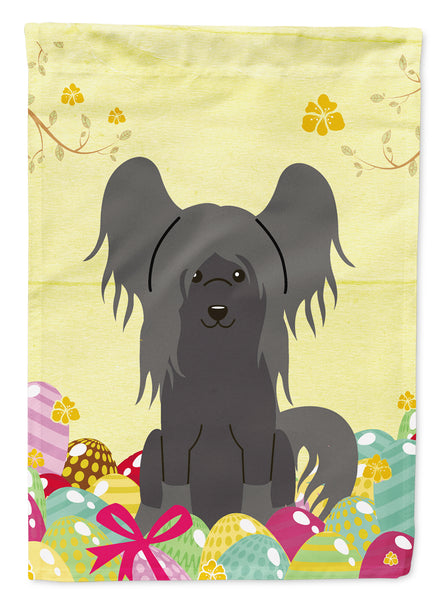 Easter Eggs Chinese Crested Black Flag Garden Size BB6112GF